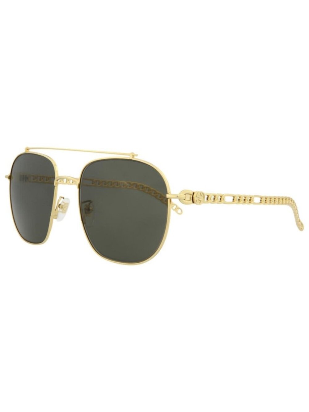 New Gucci Mens Square/Rectangle Gold Gold Grey Fashion Designer Sunglasses